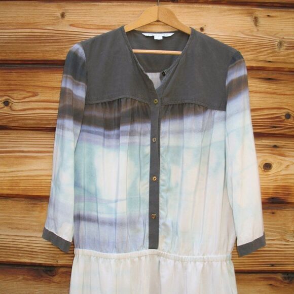 Diane Von Furstenberg Marielle Silk Watercolor Dress - Picture 5 of 10